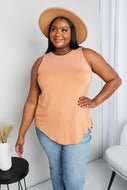 Zenana Full Size Round Neck Tunic Tank Top in Orange