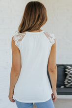 Load image into Gallery viewer, Lace Yoke Round Neck Tank
