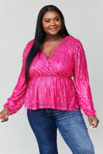 Load image into Gallery viewer, Andree by Unit Full Size Sequined Fringe Peplum Top
