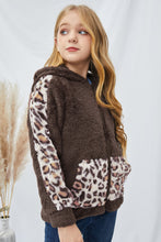 Load image into Gallery viewer, Kids Leopard Zip-Up Hooded Jacket with Pockets
