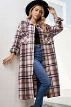 Load image into Gallery viewer, Plaid Duster Coat with Breast Pockets DIBS DUSTER
