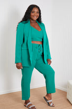 Load image into Gallery viewer, GeeGee Wall Street Full Size Bra, Blazer, and Pants Set in Kelly Green
