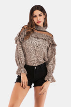 Load image into Gallery viewer, Printed Ruffle Collar Flounce Sleeve Blouse
