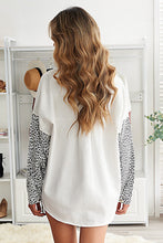 Load image into Gallery viewer, Leopard Contrast Denim Top
