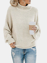 Load image into Gallery viewer, Dropped Shoulder Rolled Hem Sweater
