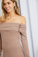 Load image into Gallery viewer, Culture Code Button Detail Off-Shoulder Sweater Dress

