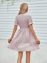 Load image into Gallery viewer, Smocked Short Flounce Sleeve Dress
