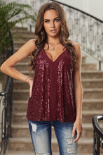 Load image into Gallery viewer, Sparkle Satin Contrasting Racer Back Tank
