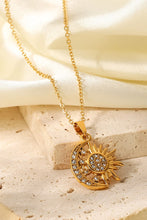 Load image into Gallery viewer, 18K Gold Plated Sun and Moon Pendant Necklace
