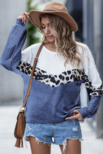 Load image into Gallery viewer, Leopard Color Block Waffle-Knit Top
