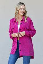Load image into Gallery viewer, Zenana Full Size Jacquard Shacket in Magenta
