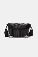 Load image into Gallery viewer, PU Leather Studded Sling Bag with Fringes
