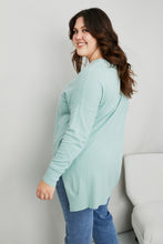Load image into Gallery viewer, Zenana Sweater Weather Full Size Center Seam Tunic Sweater in Dusty Green
