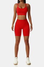 Load image into Gallery viewer, Crisscross Sports Bra and Biker Shorts Set

