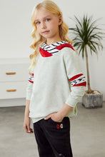 Load image into Gallery viewer, Girls Striped Color Block Hoodie
