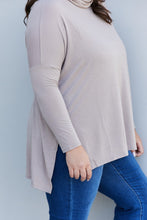 Load image into Gallery viewer, Zenana Full Size Slit High-Low Funnel Neck Top in Ash Mocha
