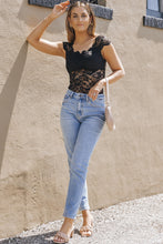 Load image into Gallery viewer, Ruched Sweetheart Neck Lace Bodysuit
