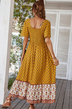 Load image into Gallery viewer, Bohemian Square Neck Flutter Sleeve Maxi Dress

