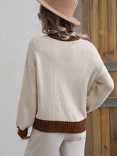 Load image into Gallery viewer, Contrast Dropped Shoulder Ribbed Trim Sweater DIBS 079
