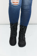 Load image into Gallery viewer, Forever Link Rhinestone Lace-Up Combat Booties
