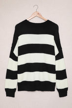 Load image into Gallery viewer, Plus Size Striped V-Neck Sweater
