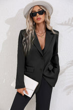 Load image into Gallery viewer, Lapel Collar Long Sleeve Blazer
