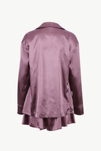 Load image into Gallery viewer, Button-Up Shirt, Bralette, and Tied Shorts Loungewear Set
