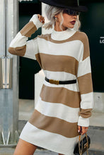 Load image into Gallery viewer, Striped Horizontal Ribbing Sweater Dress
