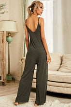 Load image into Gallery viewer, Scoop Neck Spaghetti Strap Jumpsuit with Pockets
