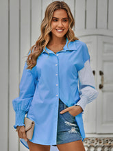 Load image into Gallery viewer, Contrast Lantern Sleeve Shirt
