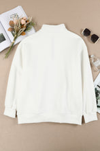 Load image into Gallery viewer, Quarter Zip Dropped Shoulder Sweatshirt
