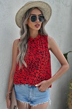 Load image into Gallery viewer, Leopard Print Ruffled Neck Tank Top
