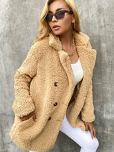 Load image into Gallery viewer, Buttoned Longline Sherpa Jacket
