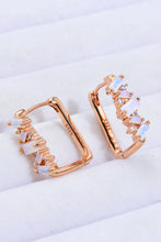 Load image into Gallery viewer, 925 Sterling Silver Rectangle Natural Moonstone Earrings
