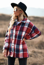 Load image into Gallery viewer, Double Take Plaid Dropped Shoulder Pocketed Shirt Jacket
