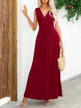 Load image into Gallery viewer, Surplice Neck Sleeveless Maxi Dress
