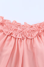 Load image into Gallery viewer, Pink Puff Sleeve Ruffled Off Shoulder Blouse
