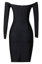 Load image into Gallery viewer, Beaded Slit Off-Shoulder Bodycon Dress

