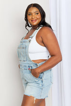 Load image into Gallery viewer, Judy Blue Full Size Raw Hem Denim Overall Shorts
