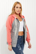 Load image into Gallery viewer, Zenana Walking at Dusk Full Size Raglan Sleeve Zip-Up Hoodie
