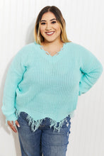 Load image into Gallery viewer, Sew In Love Uptown Girl Full Size Distressed Sweater

