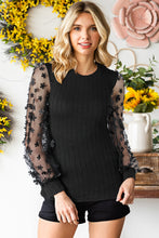 Load image into Gallery viewer, Double Take Textured Applique Long Sleeve Blouse
