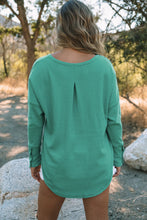 Load image into Gallery viewer, Seam Detail Curved Hem Long Sleeve Top
