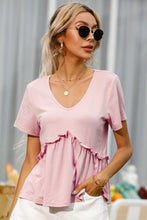 Load image into Gallery viewer, Frill Trim Short Sleeve Tee
