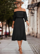 Load image into Gallery viewer, Frilled Off-Shoulder Flounce Sleeve Dress
