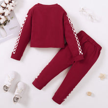 Load image into Gallery viewer, Girls Checkered Drop Shoulder Sweatshirt and Joggers Set
