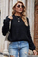 Load image into Gallery viewer, Weekend Style Rib-Knit Dropped Shoulder Sweater
