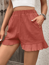 Load image into Gallery viewer, Ruffle Trim Shorts with Pocket
