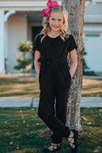 Load image into Gallery viewer, Girls Belted Jogger Jumpsuit with Side Pockets
