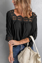 Load image into Gallery viewer, Crochet Trim Openwork Blouse
